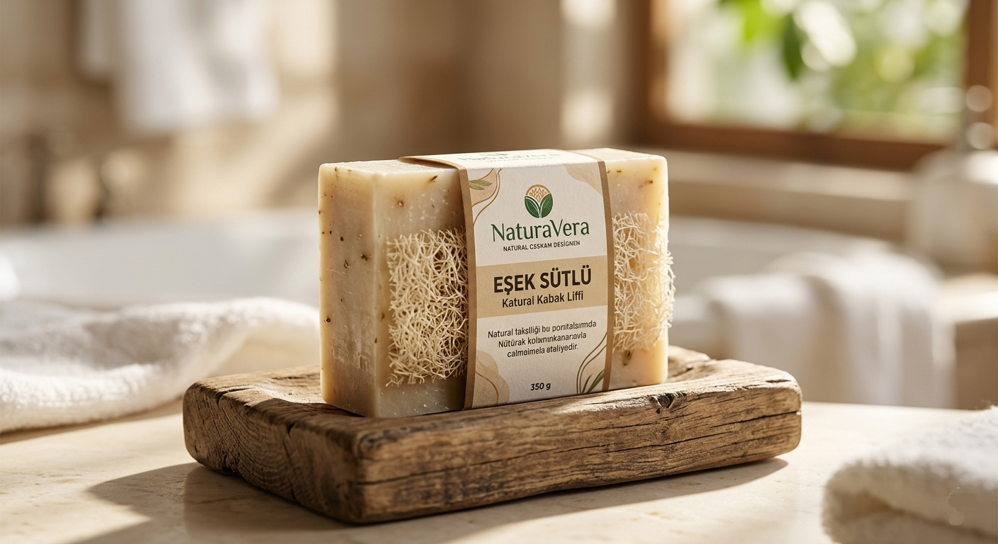 Doğal Lifli Eşek Sütlü Sabun