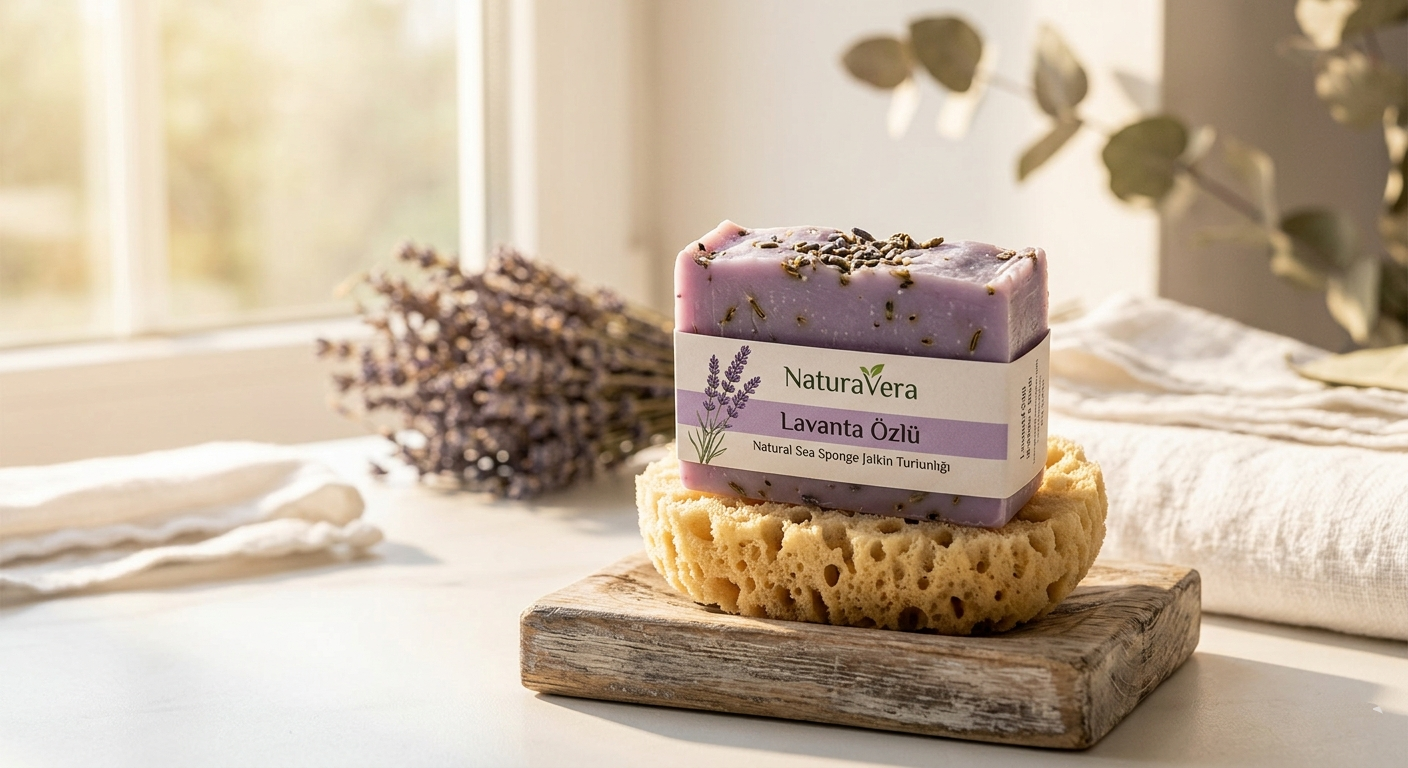Süngerli Lavanta Özlü Sabun