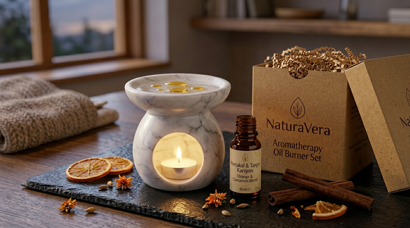 Mermer Buhurdanlık & Esansiyel Yağ Seti