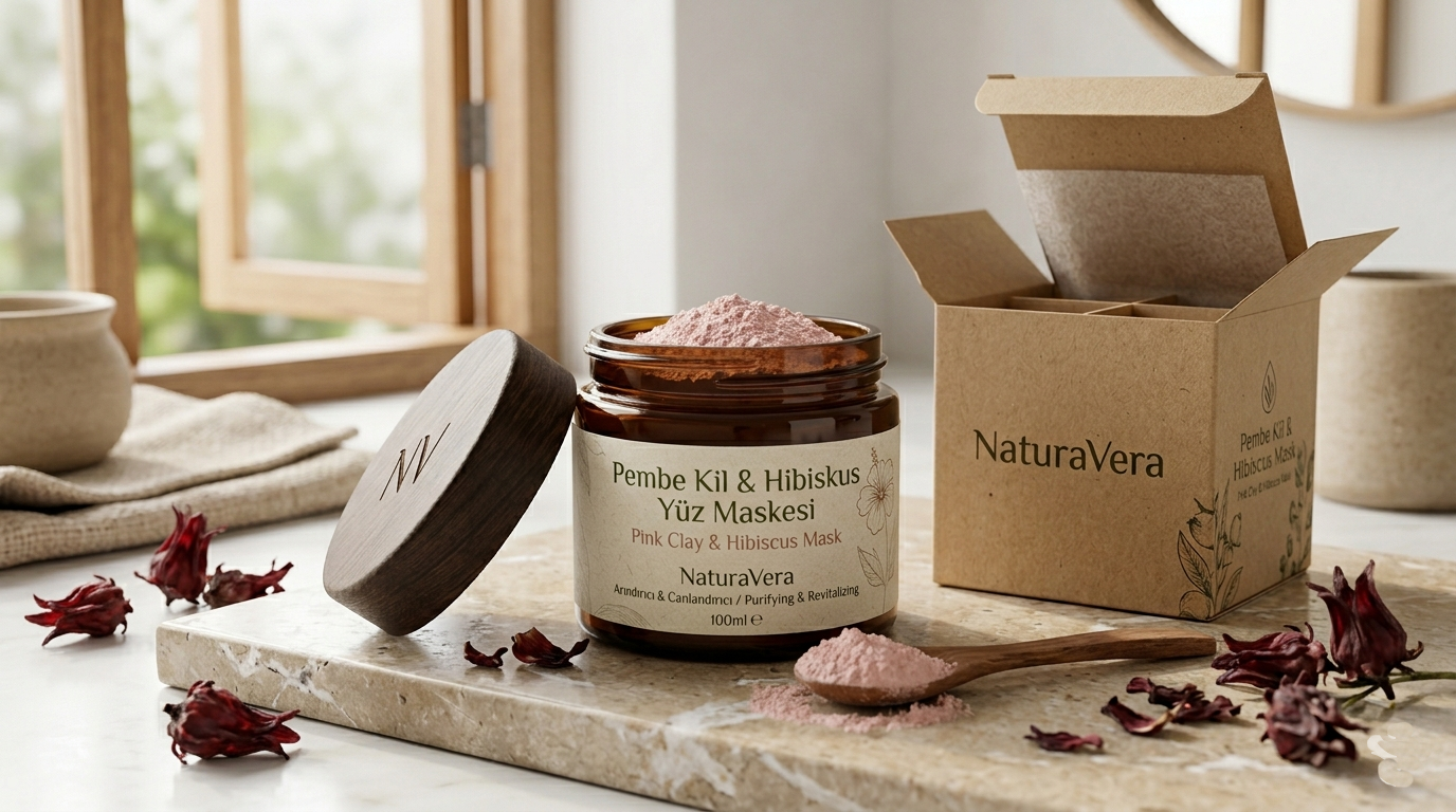Pembe Kil & Hibiskus Yüz Maskesi
